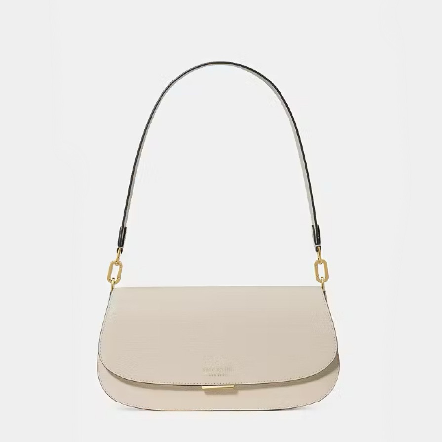 Kate Spade New York Quinn Leather Shoulder Bag, Cashew Milk White New Nwt